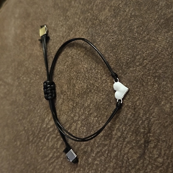 3/$30 Dainty Black Macrame Heart Adjustable Tennis Bracelet - Picture 2 of 7